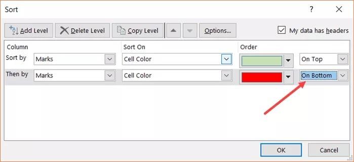 Hướng dẫn cách sắp xếp dữ liệu trong Excel theo màu chi tiết